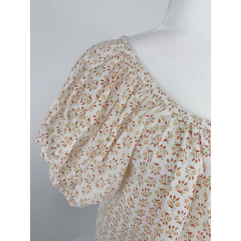 DOEN Joyce Short Sleeve Blouse in Spring Elderberry Floral Print Size Medium - Picture 4 of 10